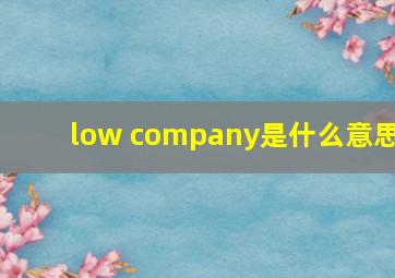 low company是什么意思